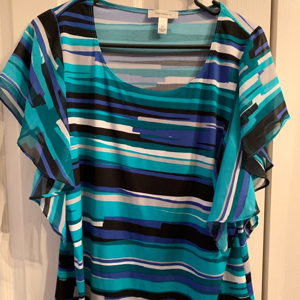 Blue medley striped blouse